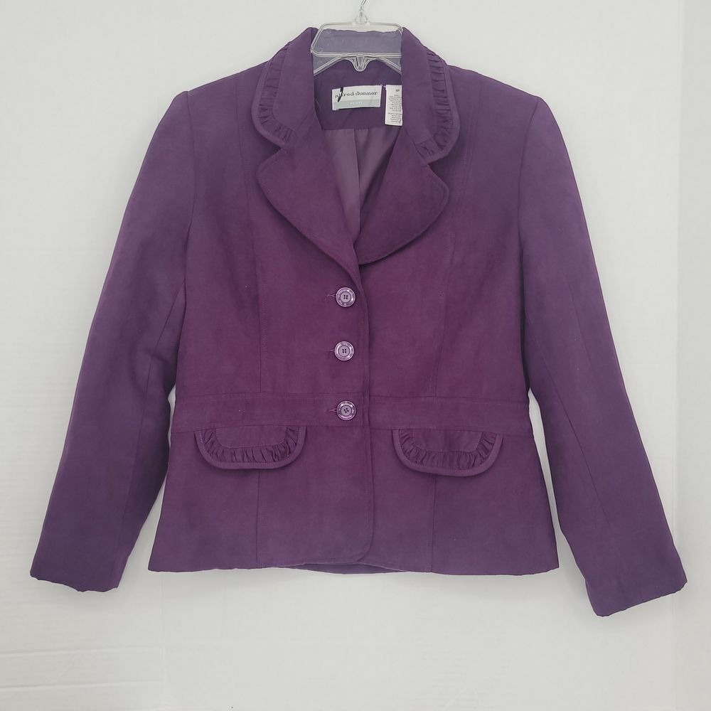Alfred Dunner Women's 6P Peplum Brushed Feel Blazer Y2k Office Career Whimsigoth